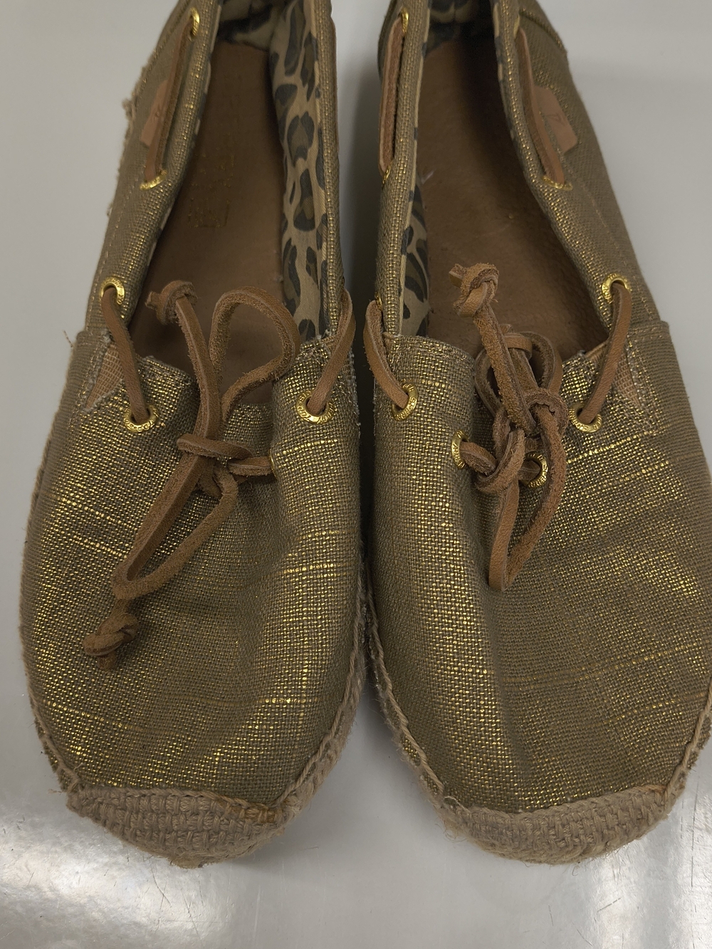 Sperry Metallic Gold Espadrille Loafers